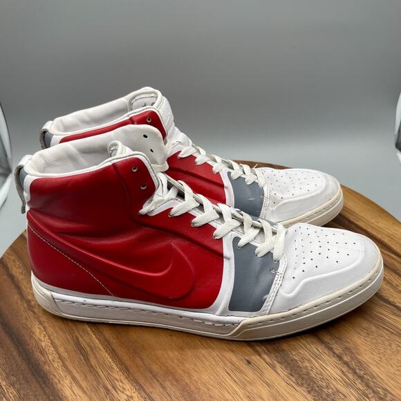 Nike Air Royal Mid VT Mens Size 12 Red Gray Leather Comfort Basketball Trainers - Picture 1 of 8